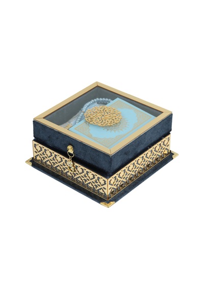 17x17x8 Cm Camlı Seccade Kuran-ı Kerim Tesbih Kutusu 5