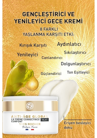 Yves Rocher Global Gençleştirici Yenileyici Gece Kremi-50 ML