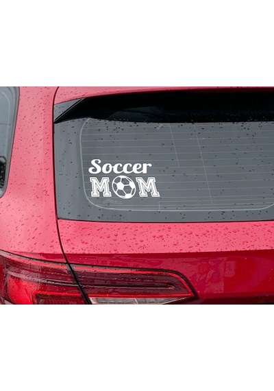 Bk Home Soccer Mom Tasarımlı Beyaz Araç Sticker-1