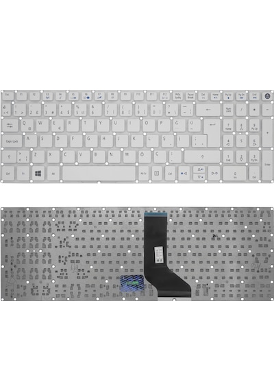Acer Uyumlu Aspire E5-575g-51pv, E5-575g-52n4, E5-575g-52rj, E5-575g-53pt Klavye Tr Beyaz
