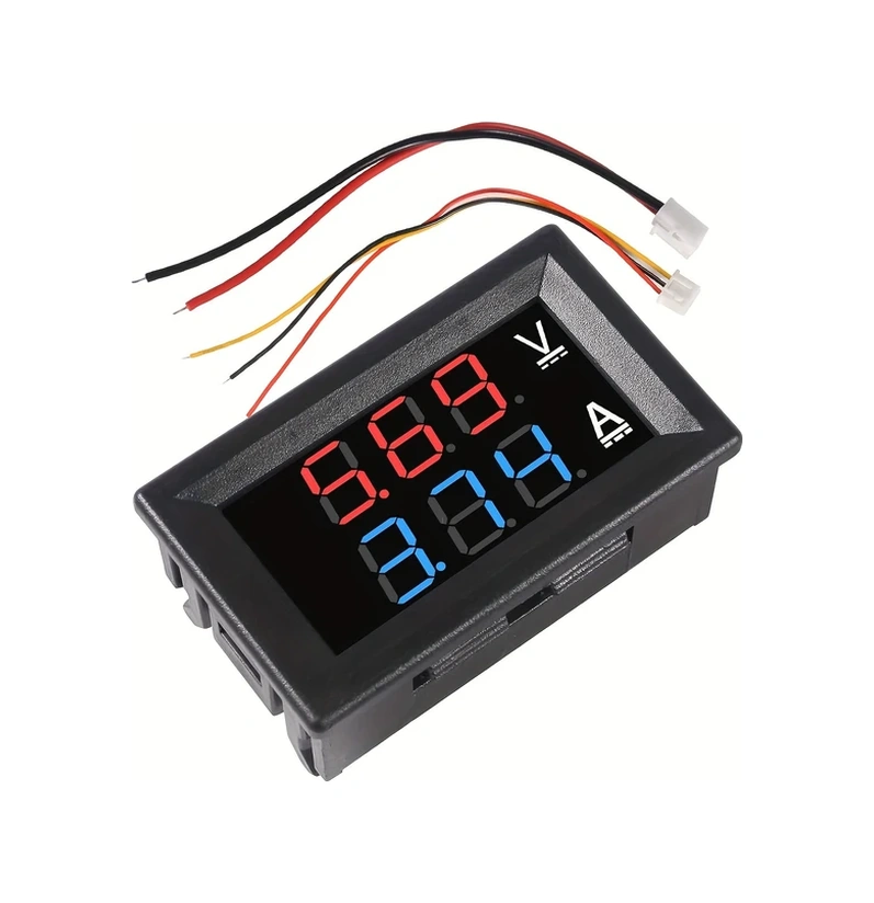 Lumaworld Kırmızı Dijital Led Voltmetre Ampermetre 0-100v 10a Dc Panel Ölçer