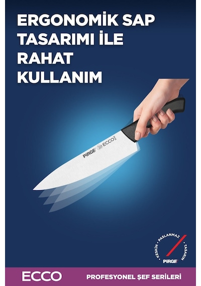 Pirge Ecco Şef Çantalı Bıçak Seti 6 Parça Siyah