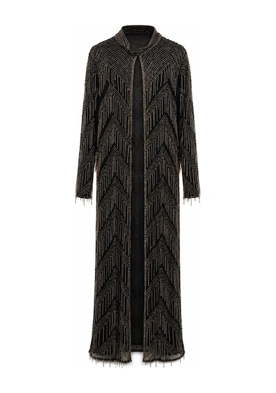 Nazzain İthal Boncuk İşlemeli Abaya Gold İşlemeli Çok Renkli