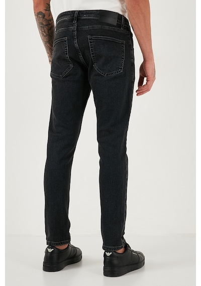 Buratti Pamuklu Slim Fit Yüksek Bel Dar Paça Jeans Erkek Kot Pantolon 3300C30Tokyo Siyah