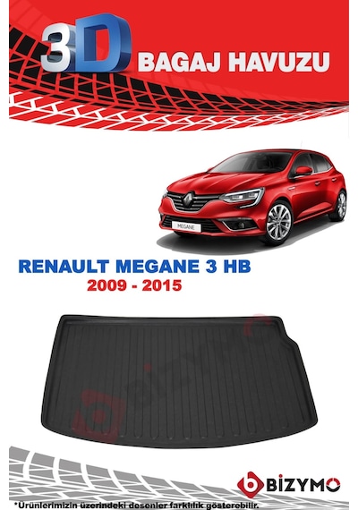 Renault Megane 3 Hb 2009-2015 3D Bagaj Havuzu Bizymo Renault Megane 3 Hb 2009-2015 3D Bagaj Havuzu Bizymo