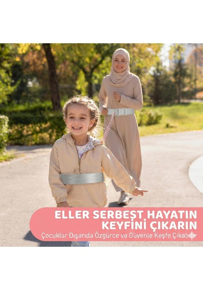 Premium Ebeveyn Kontrollü Çocuk Güvenlik Kemeri - Kilitli Bel Bağlantılı, Eller Serbest Tasarım Kırmızı Çok Renkli