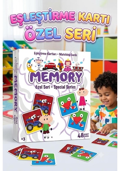 Memory Özel Seri 48 Parça Eğitici Eşleştirme Kartları Çocuk Zeka Ve Hafıza Geliştirici Oyun