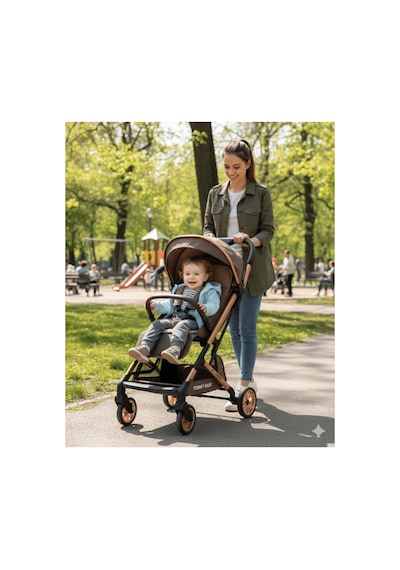 Tommybaby Quantum Kabin Travel Bebek Arabası Kabin Boy Bebek Arabası Pedli Katlanabilir Yağmurluk Hediye Gri