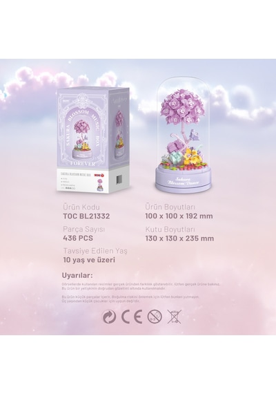 Balody Sakura Blossom Müzik Kutusu Yapı Bloğu Seti 436 Parça