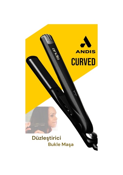 Curved Profesyonel Saç Düzleştiricisi & Saç Buklesi / Tarak Seti Hediyeli