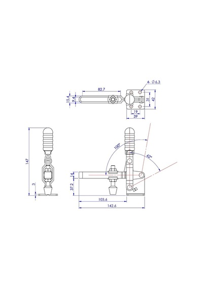Goodhand Gh-101-e Dikey Geçişli Kelepçe 180 Kg Kapasiteli Dayan