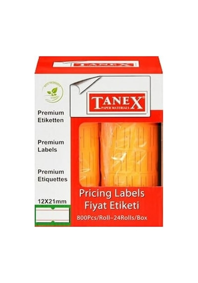 Tanex 12x21 6 Lı Motex Flo Turuncu Çizgili Etiket 12