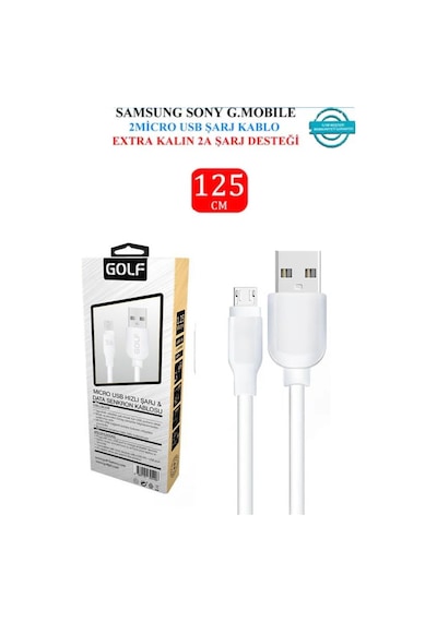 Sony LG Uyumlu Micro Usb Hızlı Sarj Kablosu 125Cm 2A Each (300880555)
