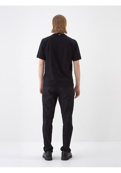 Xint Siyah Pamuk Dokulu Regular Fit Tişört 502243