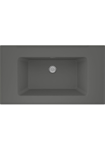Real Stone Zenıth 80 Etajerli Gri Granit Banyo Lavabosu 80x45 Gri