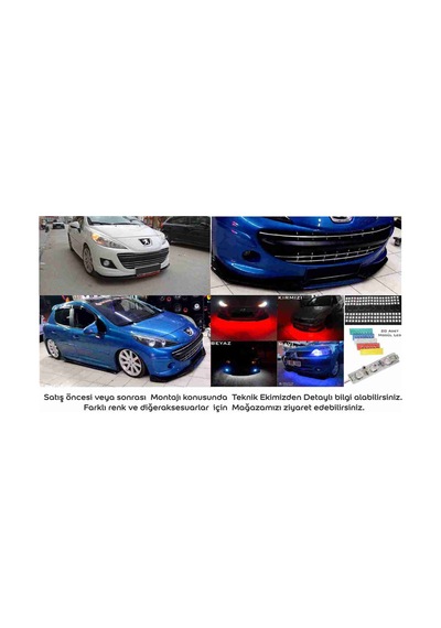 Peugeot 207 Lip 4 Parça Mavi /