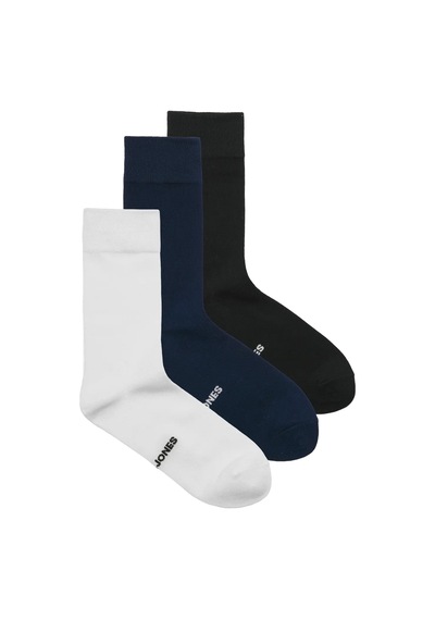 Jack & Jones Erkek Jaclouıs Marka Logolu 3'lü Çorap 12301513 Siyah-beyaz Siyah - Beyaz