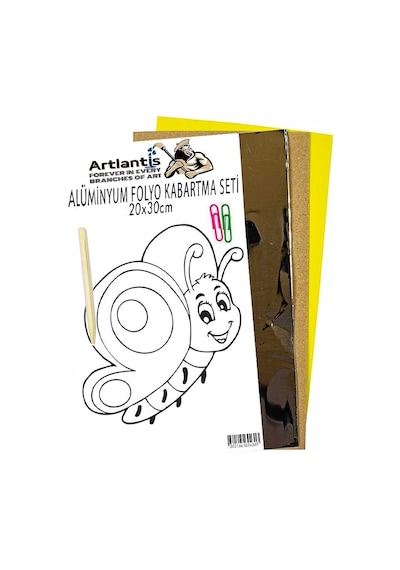 Alüminyum Folyo Kabartma Seti 20x30 Cm Deney Malzemesi 1 Paket Aliminyum Folyo Seti Kabartma Yeşil
