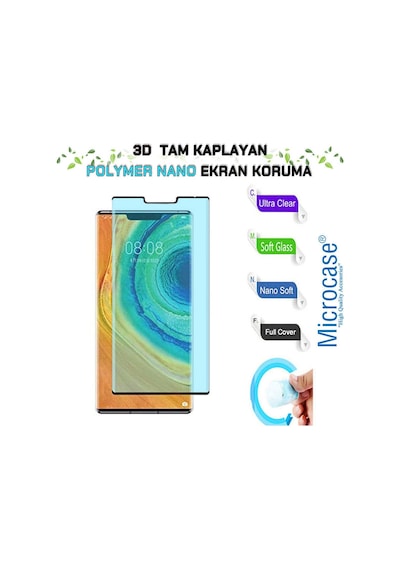 Huawei Mate 30 Pro 3D Polymer Kavisli Tam Kaplayan Nano