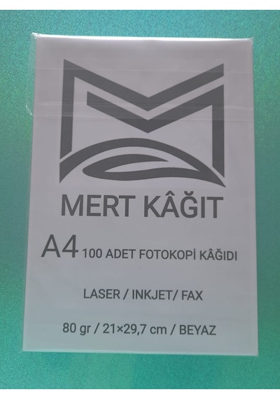 A4 100 ' Lü Paket 1 Adet 80 Gr Beyaz Fotokopi Kağıdı 1 Paket