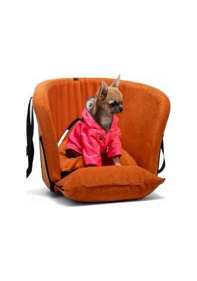 Patilinka Kedi Köpek Taşıma Çantası Turuncu Tasma Kancalı Oto Koltuğu - Taşıma Çantası