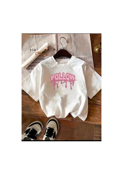 Medinenur Fallow Baskılı Basic T-shirt Beyaz