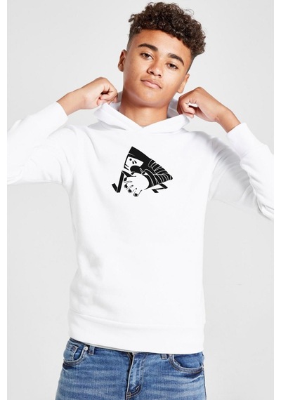 Tshirthane Monogatari Anime Suruga Monkey Symbol Beyaz Çocuk 3ip Kapşonlu Sweatshirt 001