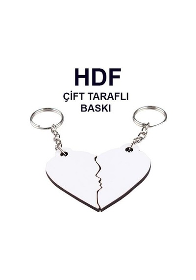 Hdf Çift Taraflı Anahtarlık - Takım Kalp