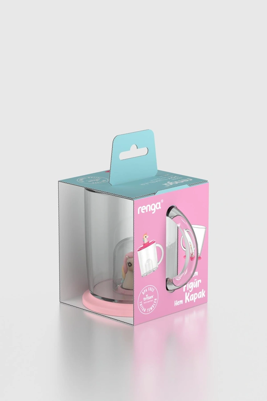 Renga Joy Unicorn Figürlü 250 Ml Kulplu Tritan Bardak 222059 Pembe Pembe
