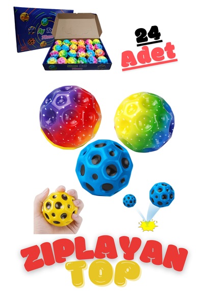 Zıplayan Top 24 Adet Kutulu Çocuk Eğlence Topu Bouncer Ball