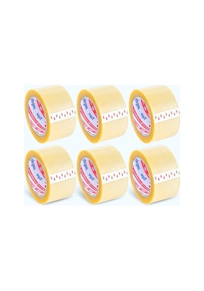 6 Adet 40mm Şeffaf Kolibandı, 100 Mt Uzunluğunda 10