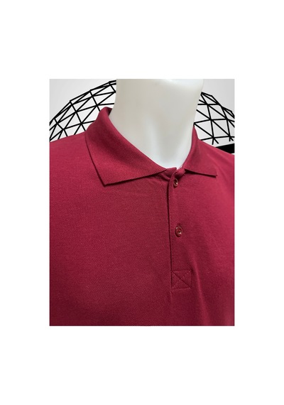 Parshey Regular Fit %100 Pamuk Polo Yaka Yarım Kollu Basic T-shirt Bordo