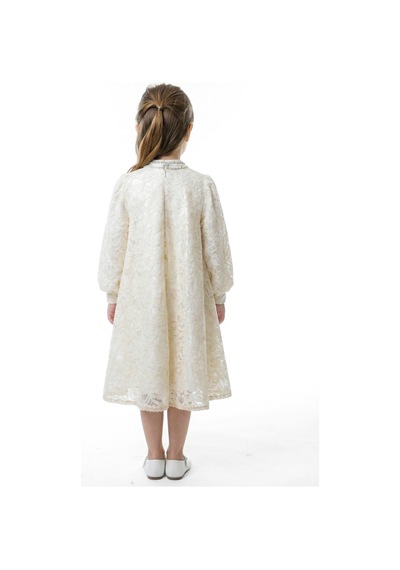 Xo Kids Kız Çocuk Elbise 4-9 Yaş 5936 Ekru