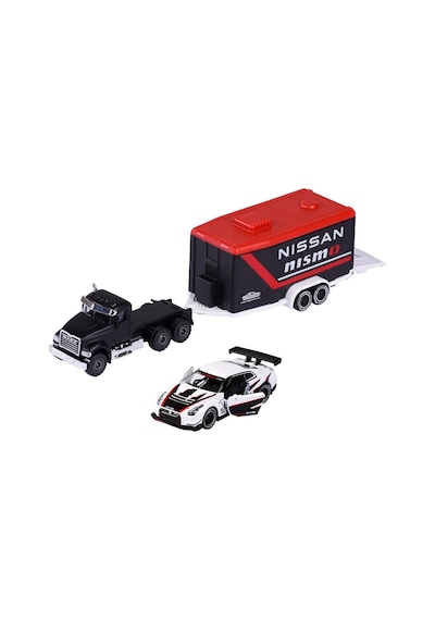 Majorette Race Trailer Mack Granite + Nissan Gt-r Nismo Gt3