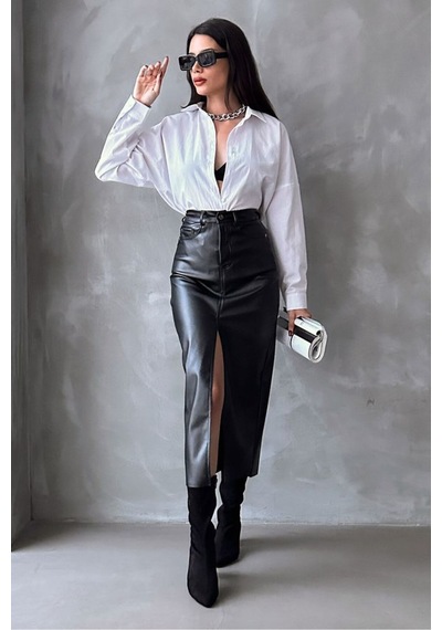 Verymoda Deri Etek F1569 Siyah