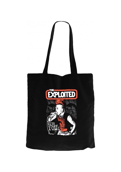 The Exploited on Stage Siyah Kanvas Bez Çanta Siyah