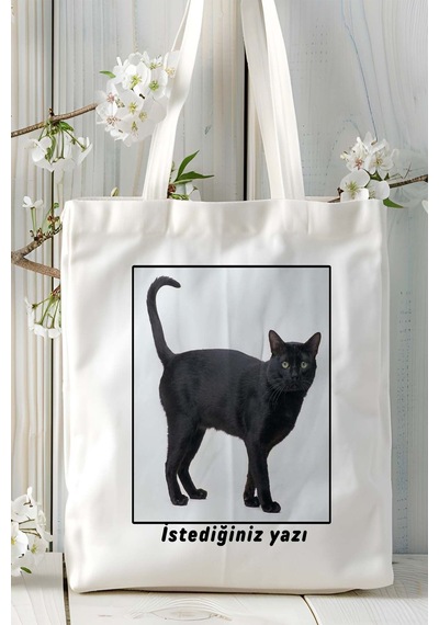 Art Hediye Bombay Kedisi Kedi Baskılı Omuz Çanta Kişiye Özel Model 4 Çok Renkli