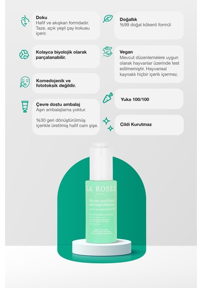 Leke Karşıtı Arındırıcı Serum Çinko Ve Organik Meyve Asitleri İçeren - 30 Ml