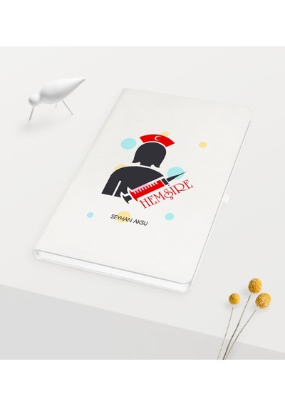 Kişiye Özel Hemşire Temalı Beyaz Defter - 3 Beyaz