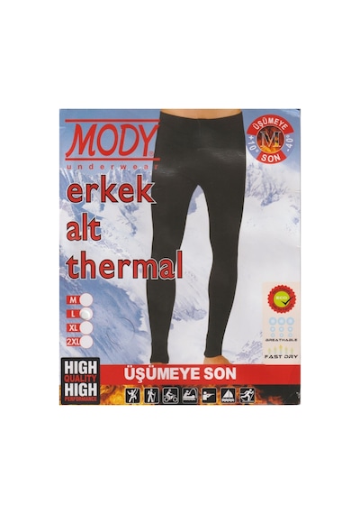Erkek Kışlık Antrasit Renk Likralı Mody Termal Alt İçlik Antrasit Alt