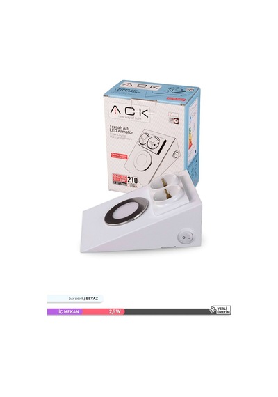 ACK LED li Çift Prizli Tezgah Altı Armatür Beyaz Kasa 6500K Beyaz