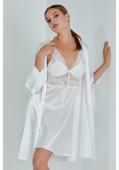 Alissa 8620 Kadın Saten 6'lı Set-ekru Ekru