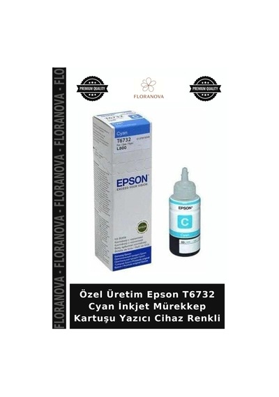 Özel Üretim Epson T6732 Cyan İnkjet Mürekkep Kartuşu Yazıcı Cihaz Renkli