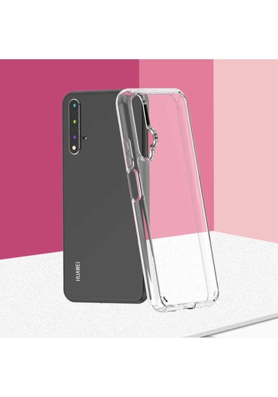 Huawei Nova 5T Kılıf Zore Coss Şeffaf Sert Silikon Kılıf Renksiz