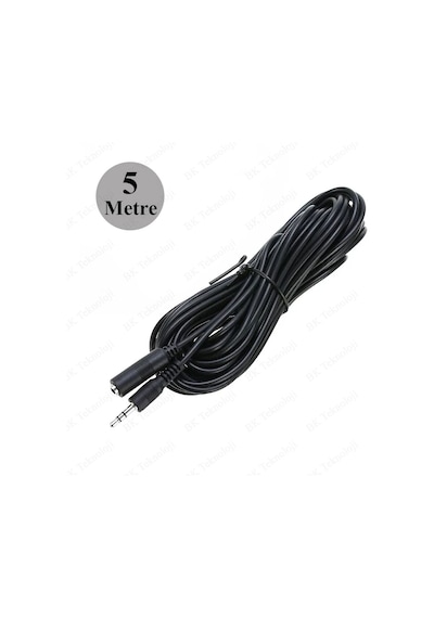 3.5 Mm Stereo Aux Ses Uzatma Kablosu Erkek - Dişi 5 Metre