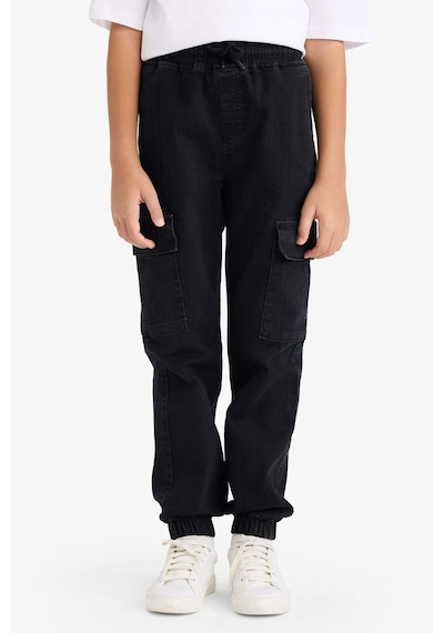 Defacto Kargo Fit Beli Lastikli Jean Pantolon Erkek Çocuk G6164A826SP