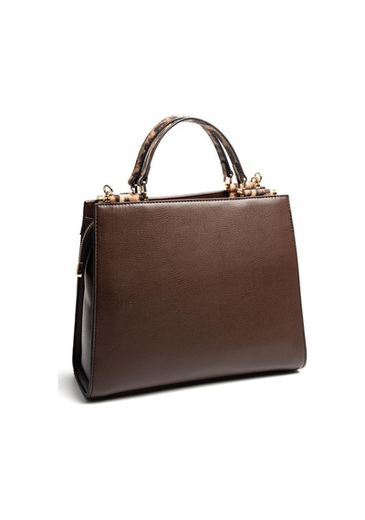 Silver Polo Sp1166 Kadın El Çantası Düz Kahve-leopar Taba