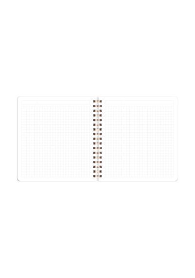 15x16 Spiralli Karton Kapak 2'li Kareli Not Defter Seti - Kahverengi Aura Çok Renkli