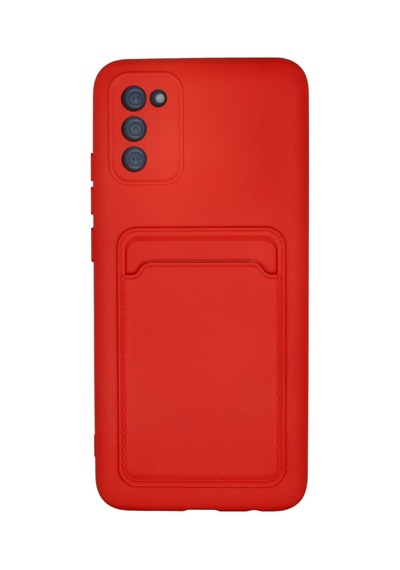 Samsung Uyumlu Galaxy A02s Kılıf Kelvin Kartvizitli Silikon - Kırmızı