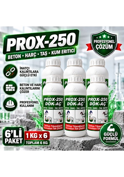 Prox -250 6'lı Harç-taş-kum-beton Eritici Lavabo Açıcı 1 Kg